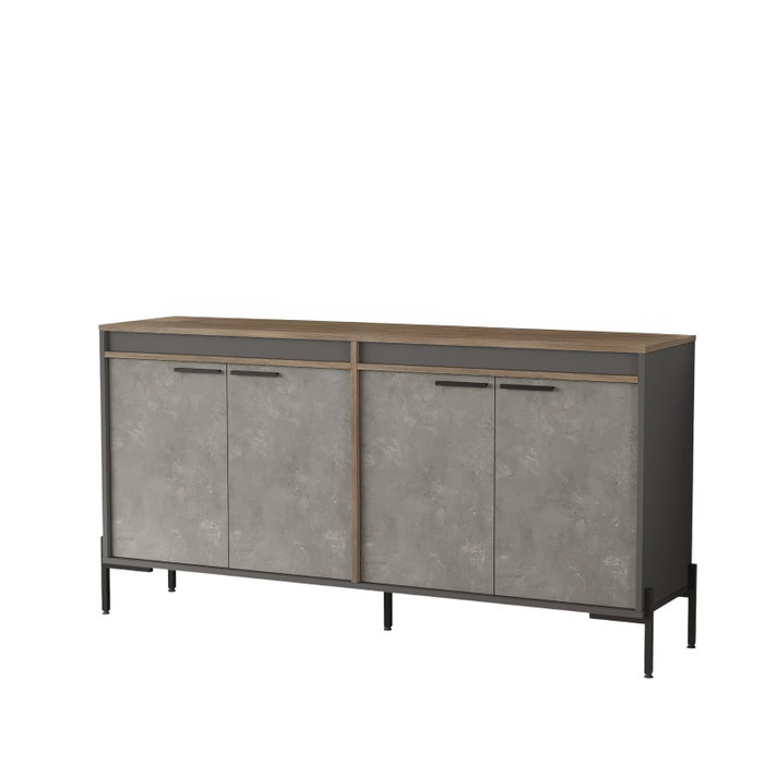 Hanah Home Armario Multiusos Vs5-Cga Marrón, Gris y Antracita